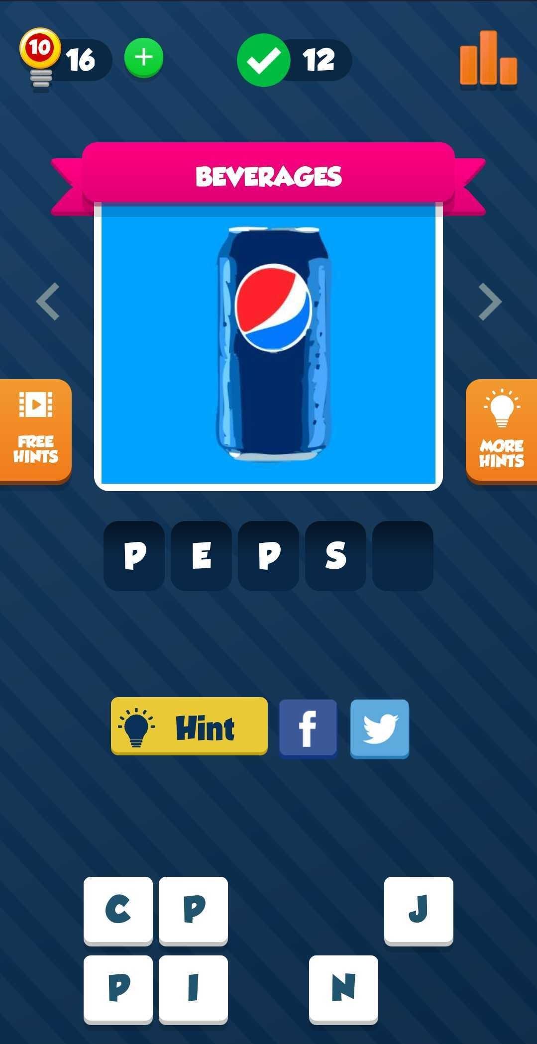 Cuplikan Layar Game Food Quiz