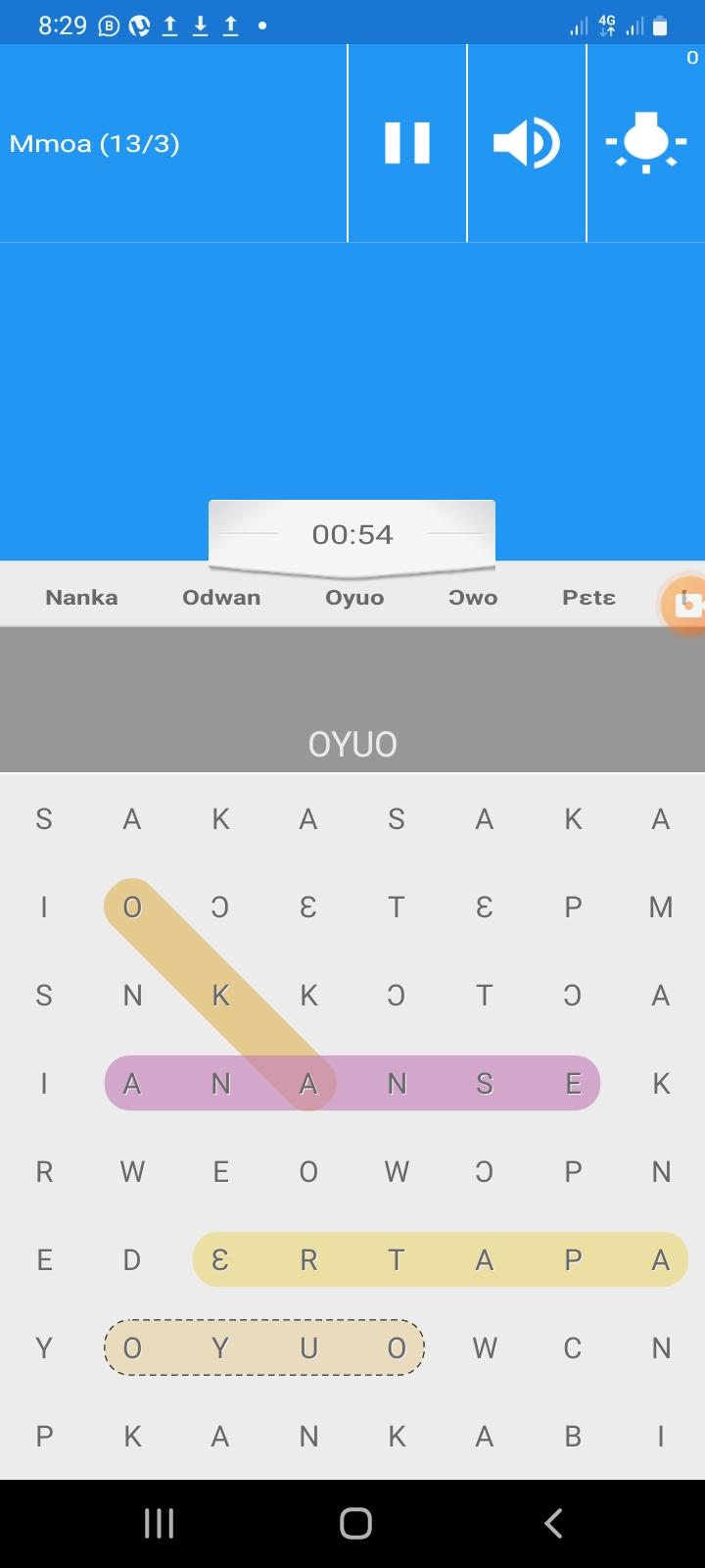 Word puzzle in Twi 遊戲截圖