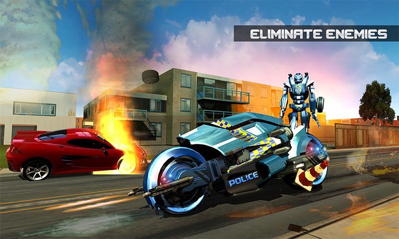 Police Moto Robot Superhero Game Screenshot