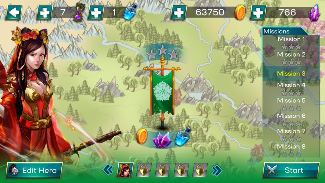 Screenshot of Magic of Destiny: Hero Card TD
