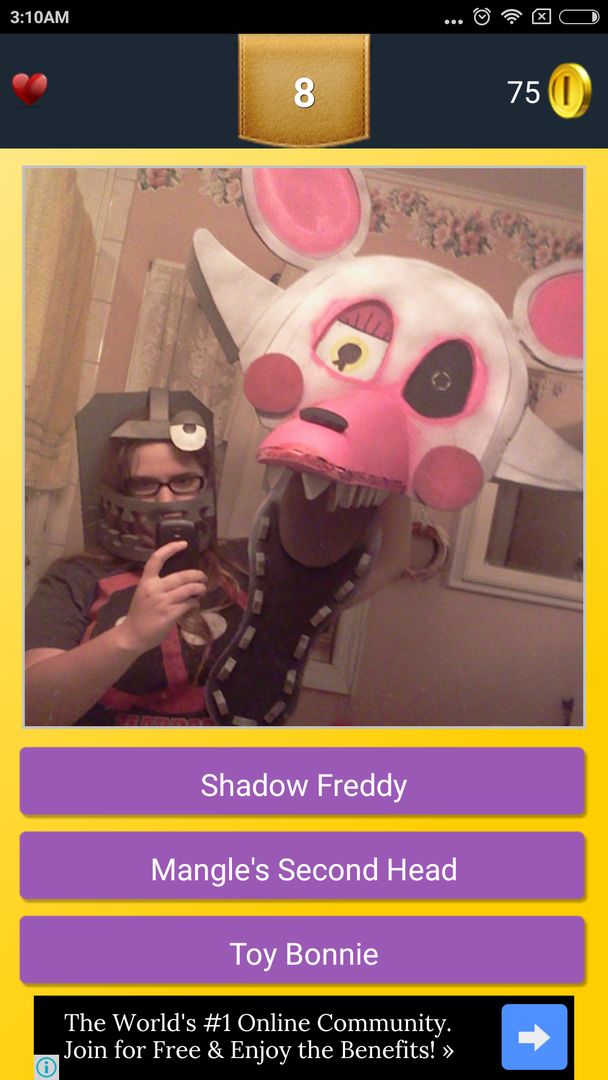 Screenshot of Cosplay Quiz for FNAF