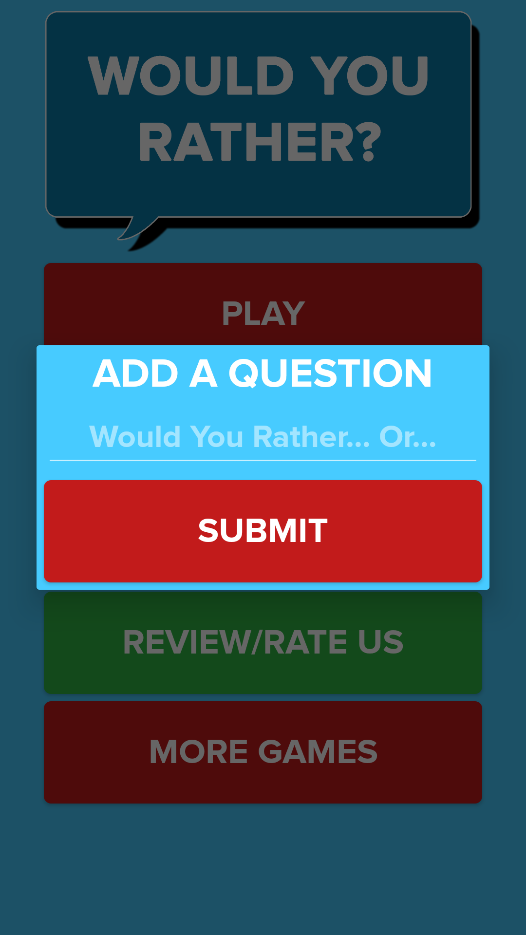 Would You Rather? Game Screenshot