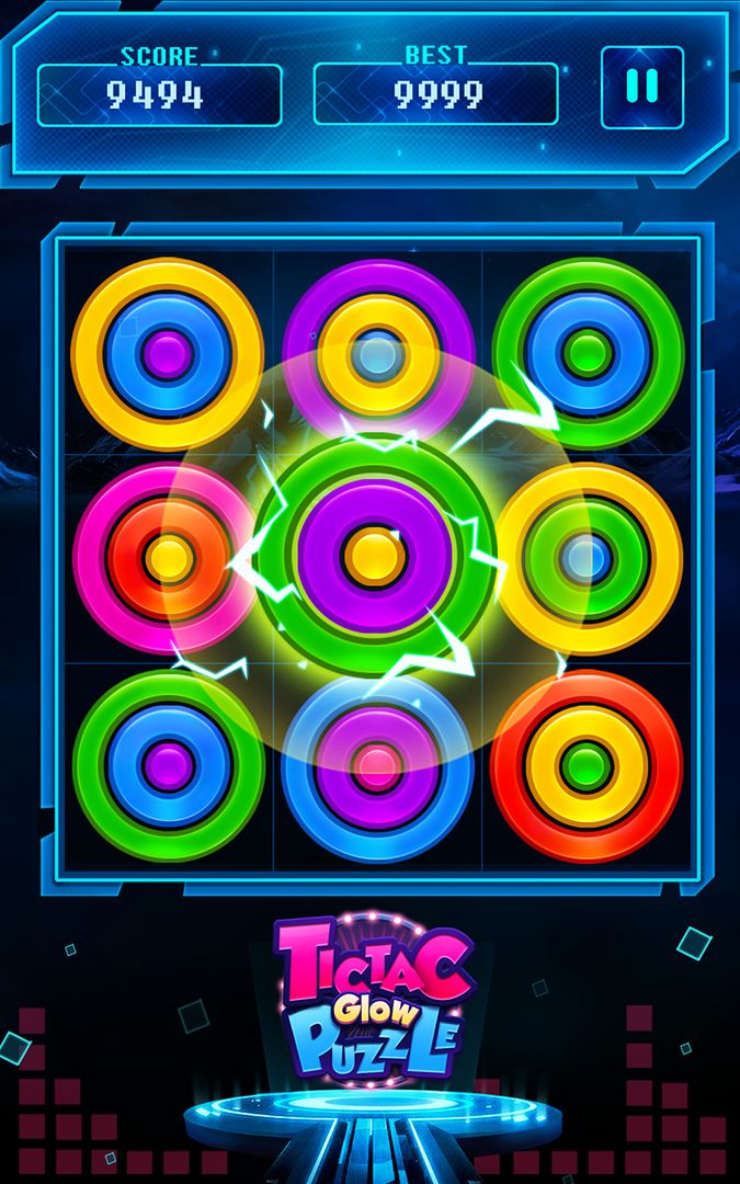Screenshot of Glow Puzzle Air Tictac - Free color circle games