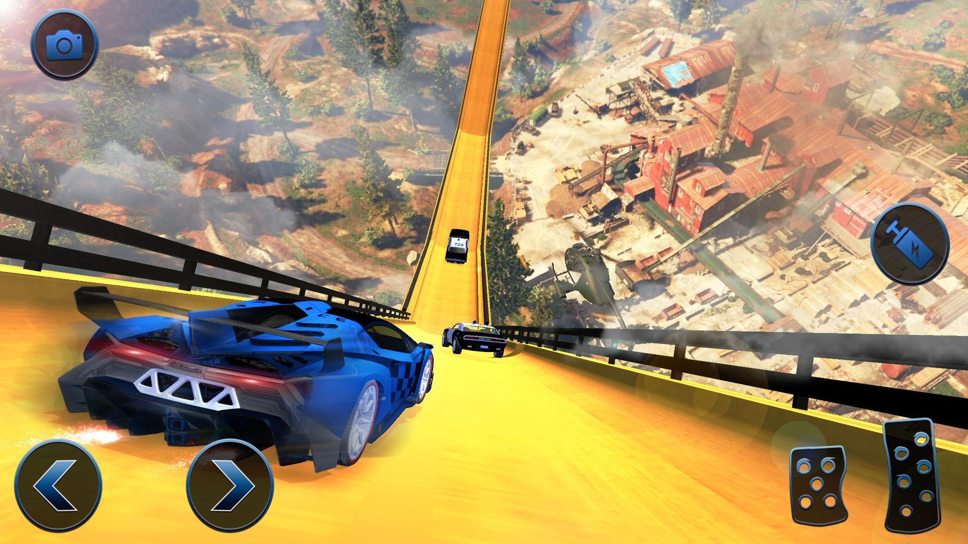 US Police Flying Car Mega Ramp Stunt Racing Games Game Screenshot