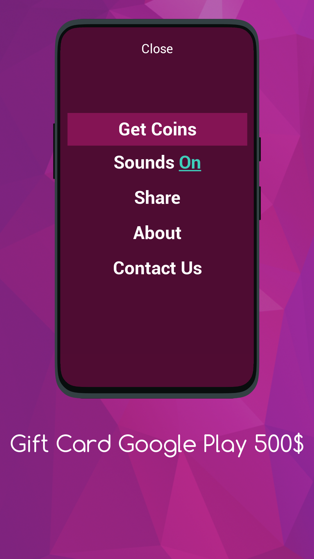 Screenshot of Google Play  dr500 Card Win