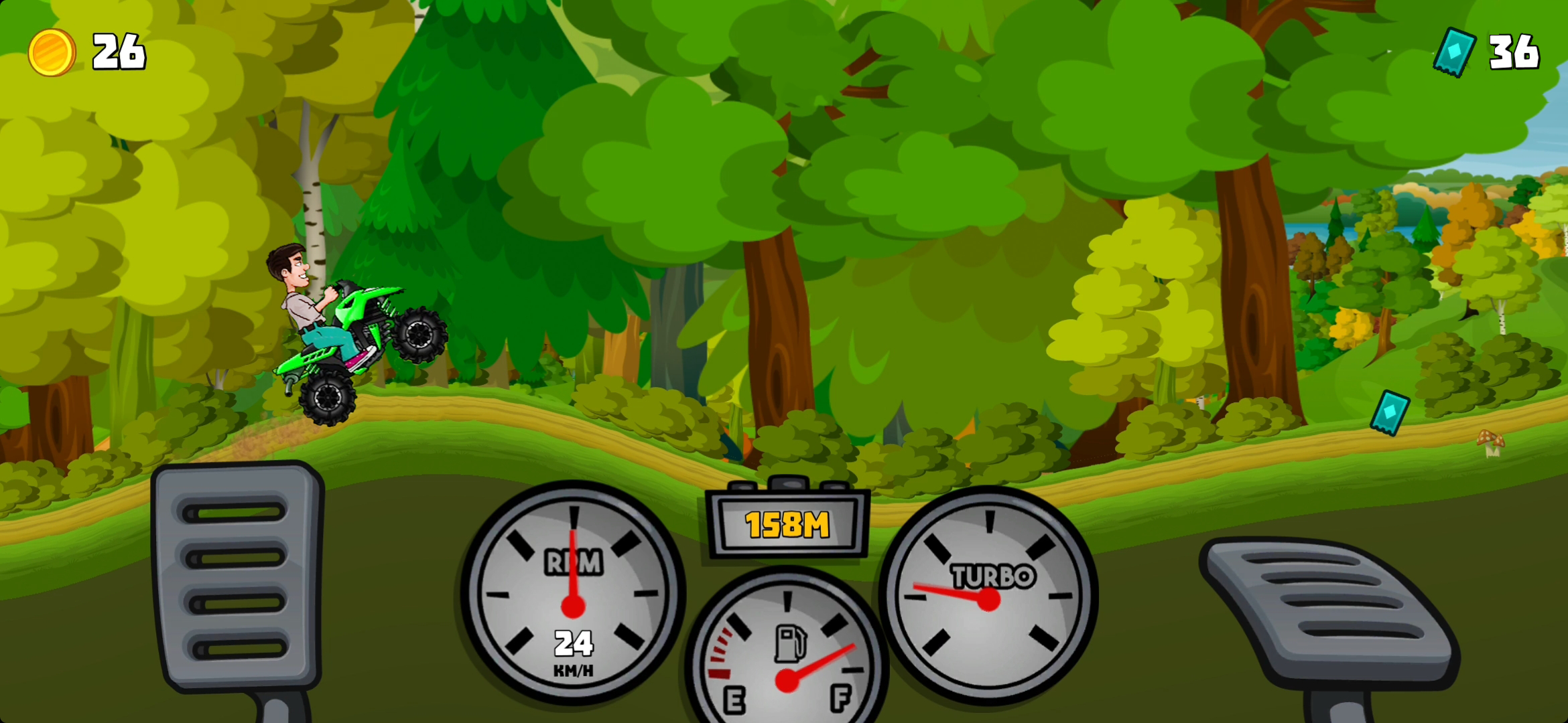 Drive over hills on the moon with physics-based game Hill Climb Racing