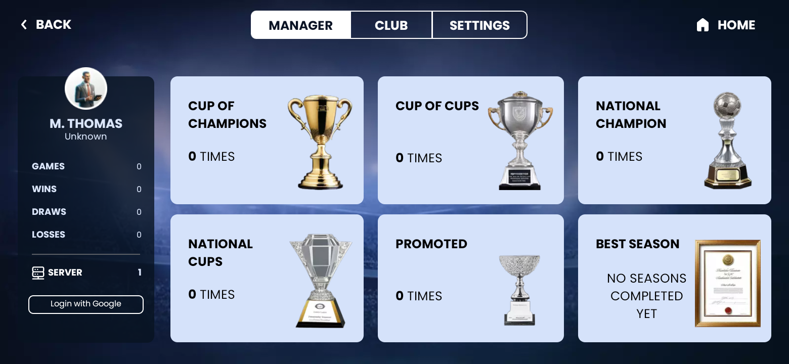 Screenshot of City Football Manager (soccer)