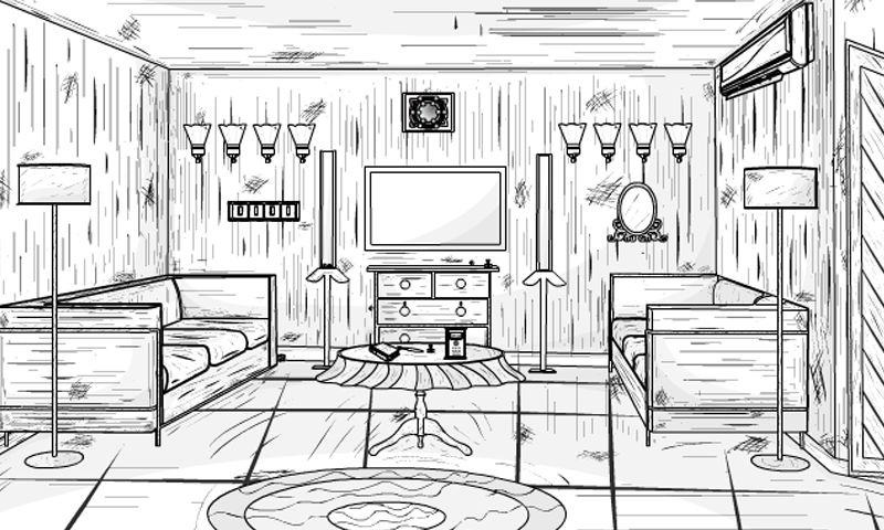 B and W House Escape screenshot game