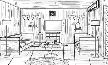B and W House Escape Game Screenshot