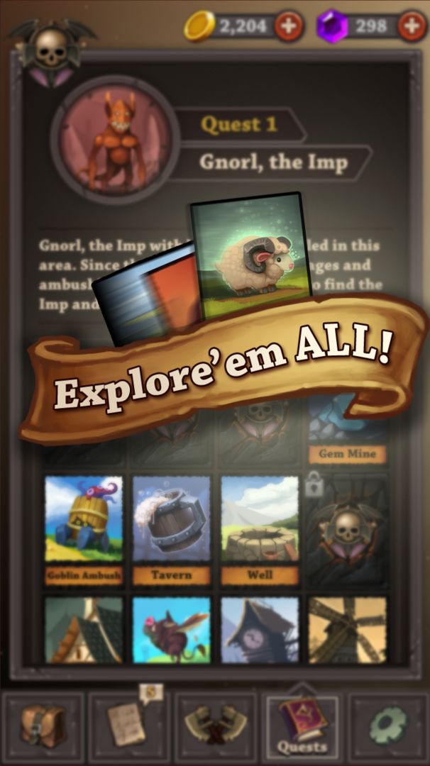 Screenshot of Quest Cards