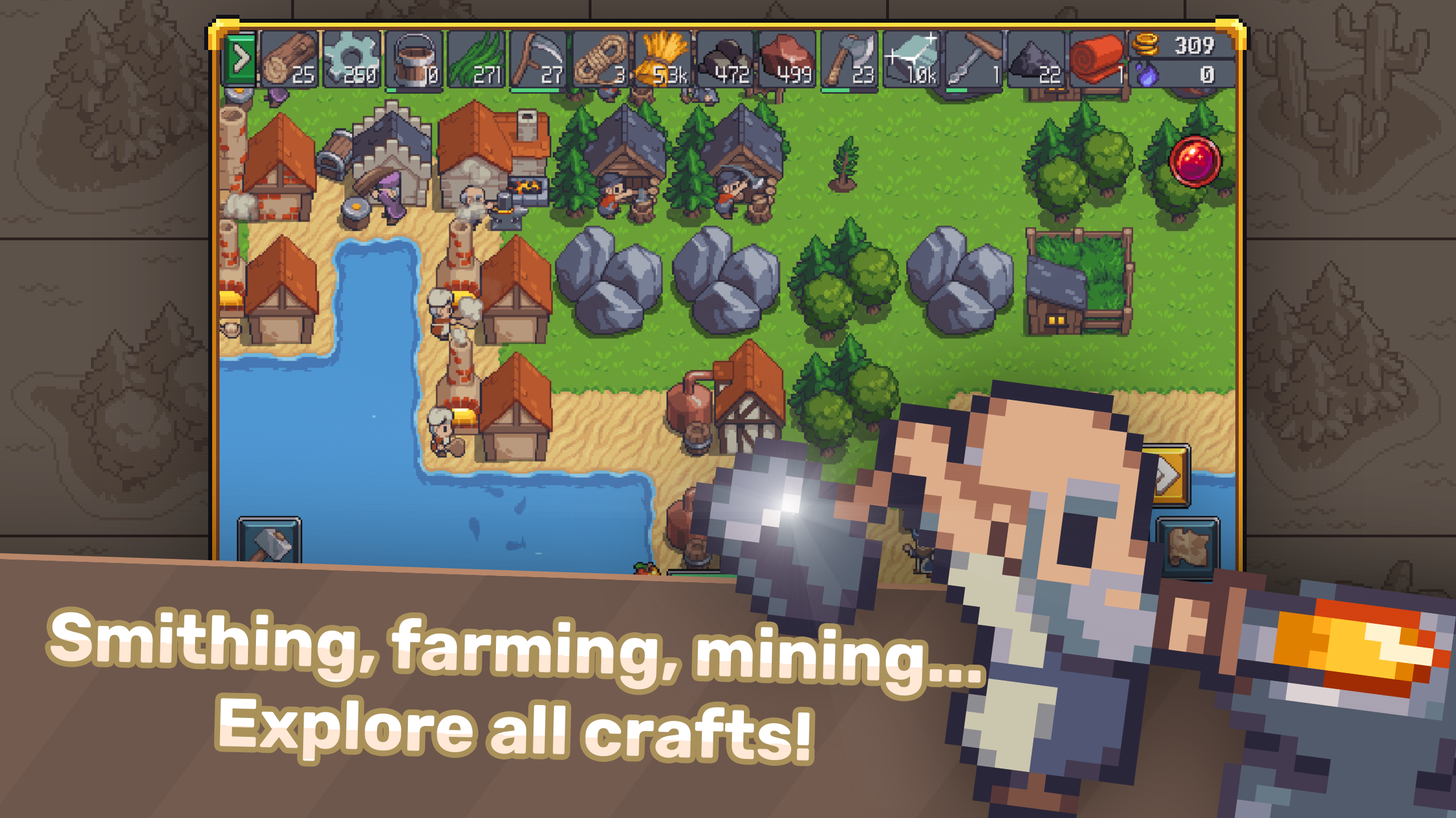 Screenshot 1 of Nhấn vào Craft: Mine Survival Sim 1.1.30