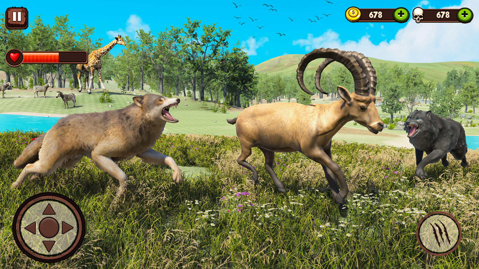 Wolf Attack Wild Animal Sim 3D Game Screenshot