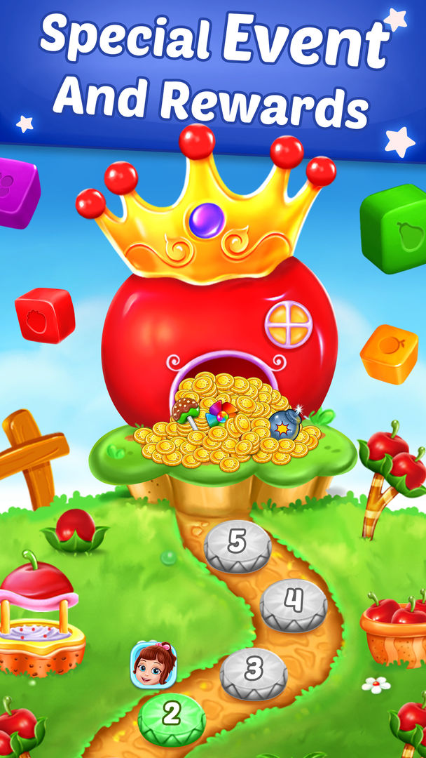 Screenshot of Fruit Cube Blast
