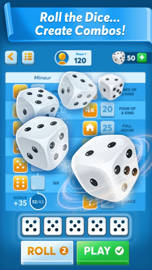 Yatzy screenshot game