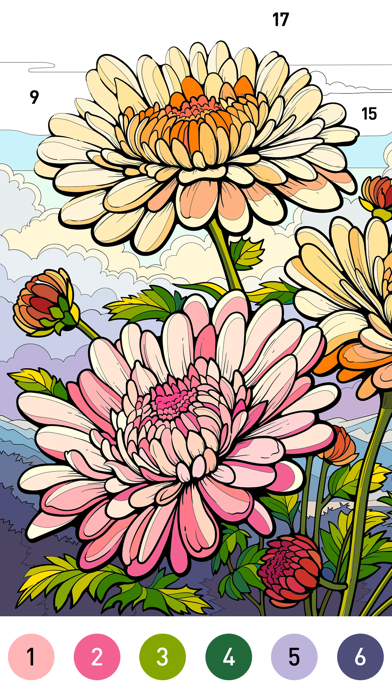 Vivid Color Paint By Number screenshot game