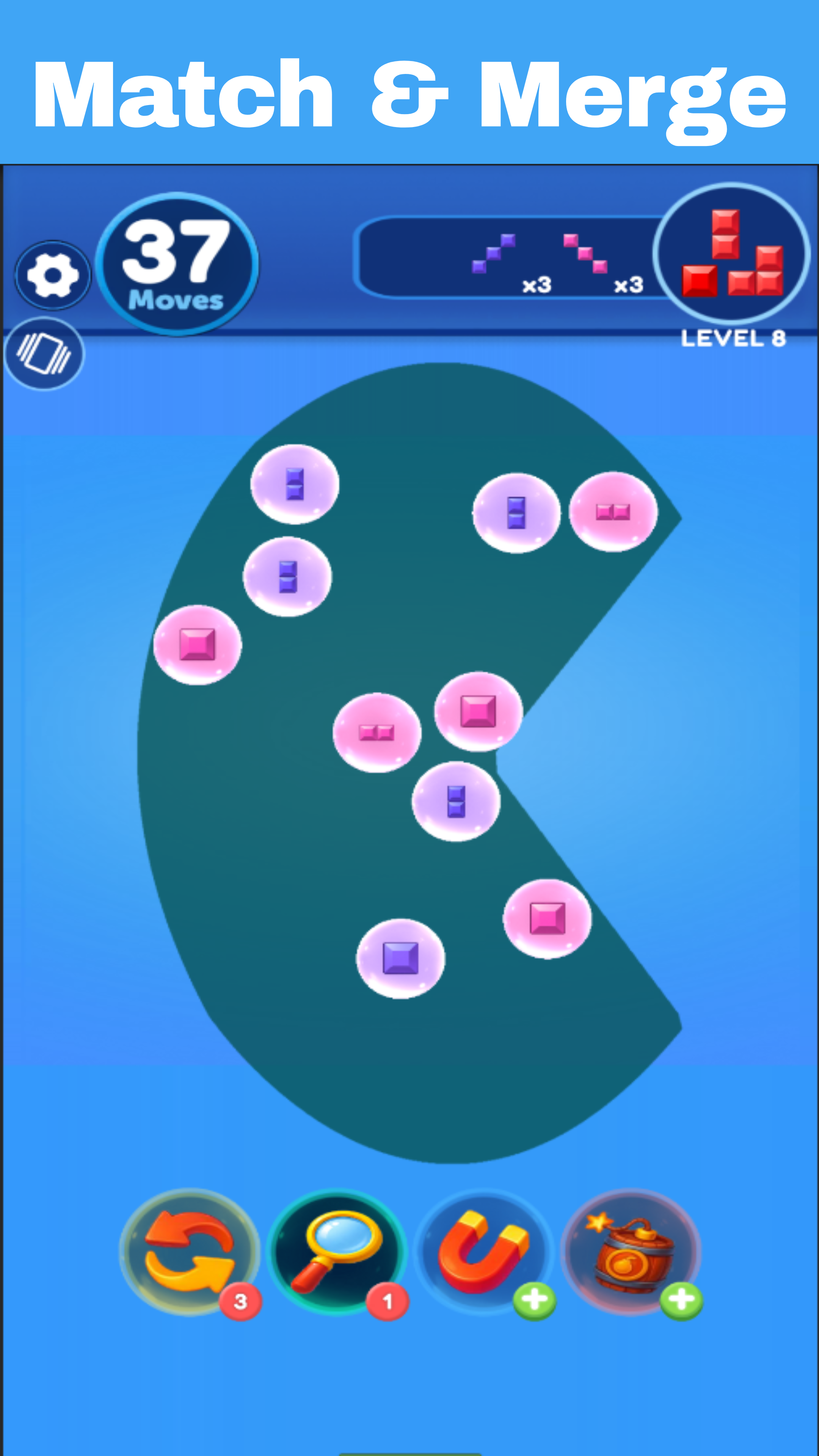 Color Block Bubble Merge Game Screenshot