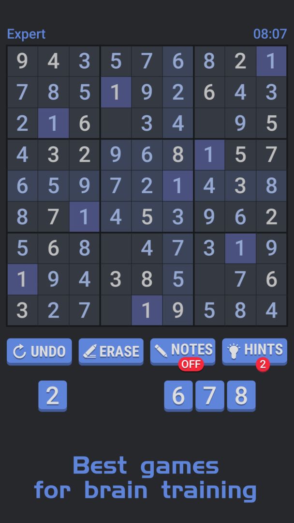 스도쿠 마스터-인기 숫자 퍼즐 게임 게임 스크린 샷