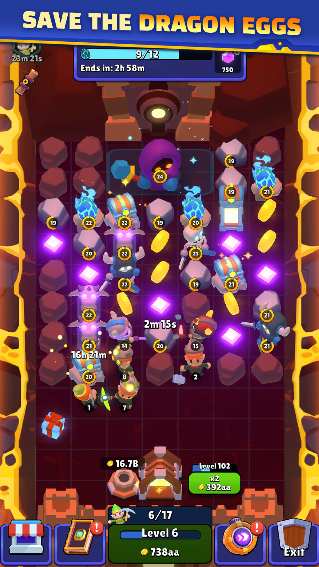 Gold and Heroes - Idle Dig Game Screenshot
