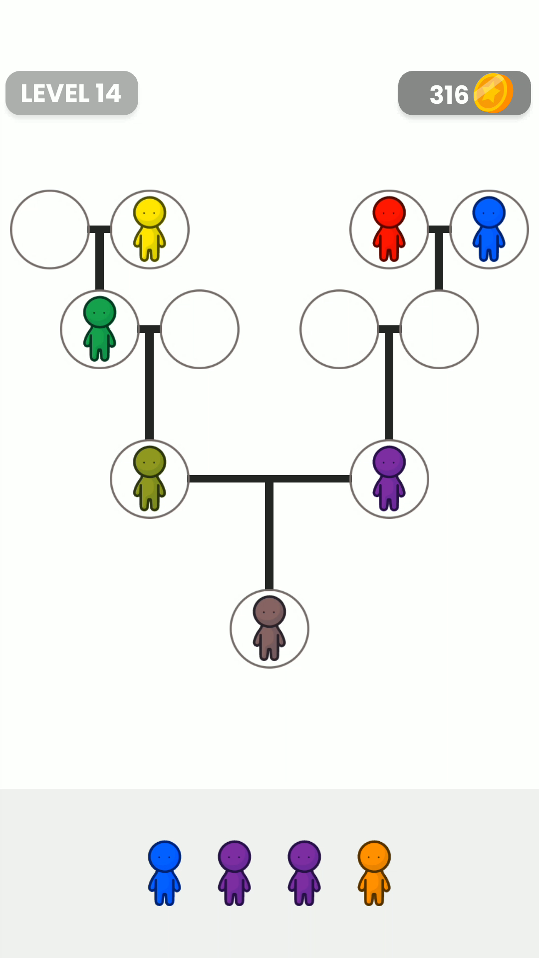 Colored Family Tree Game Screenshot