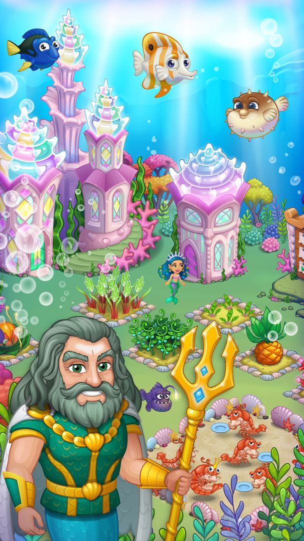 Aquarium Farm: fish town, Mermaid love story shark screenshot game