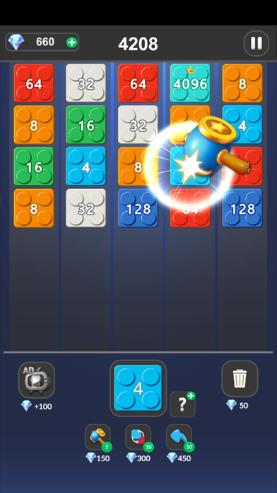 Скриншот игры X2 Merge Blocks - 2048 King