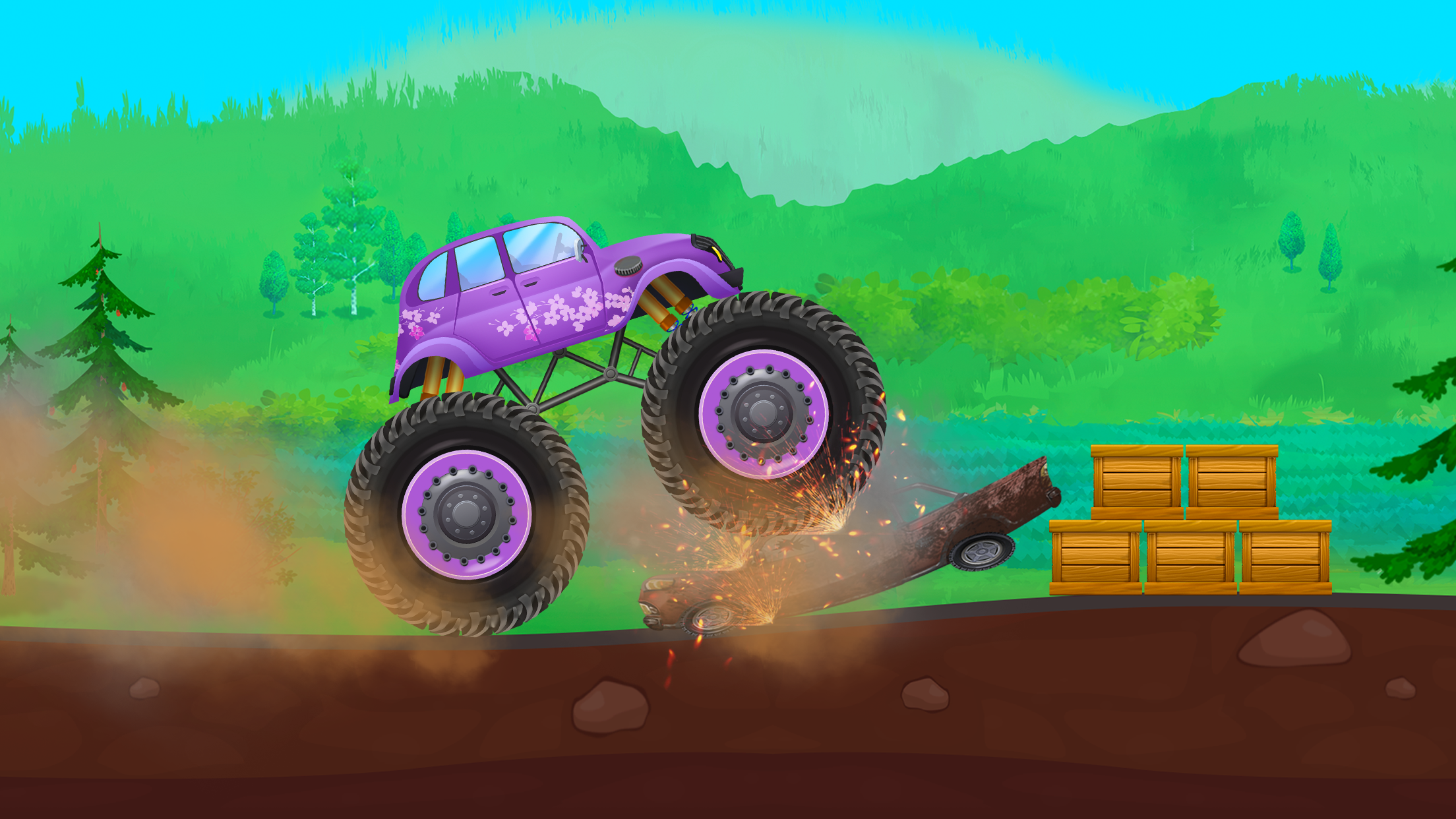 Screenshot 1 of Karera ng Monster Trucks para sa mga Bata 