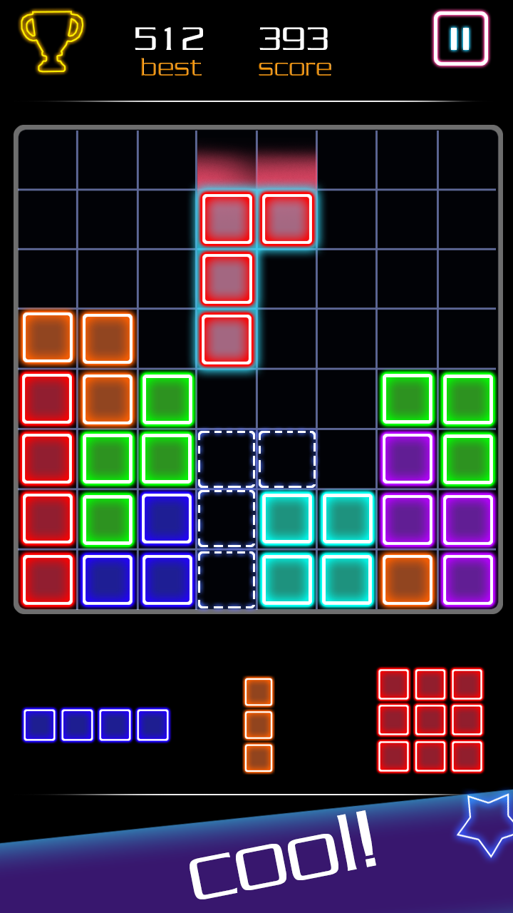 Скриншот игры Glow Block Puzzle