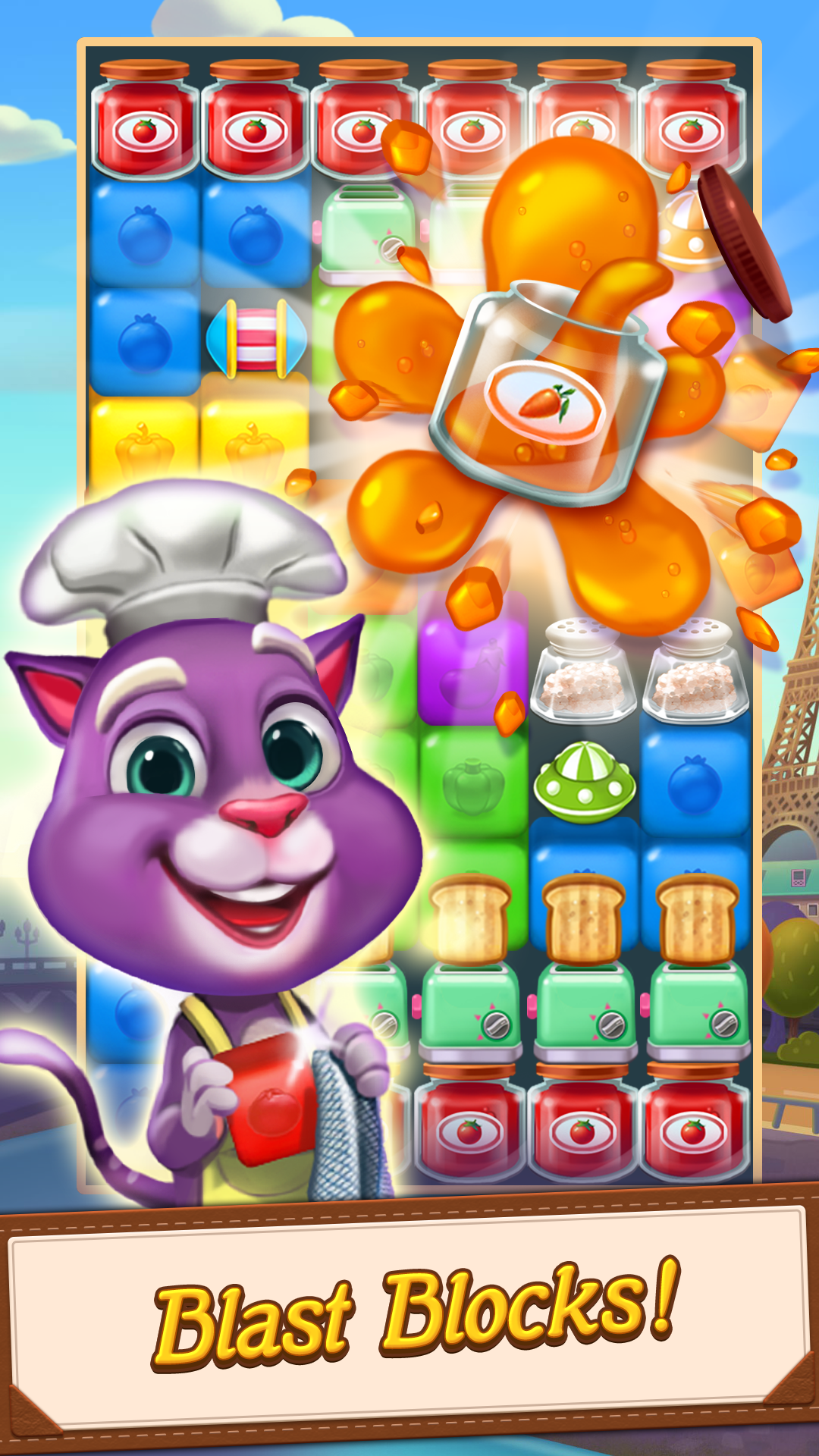 Blaster Chef: Culinary match & collapse puzzles 게임 스크린샷