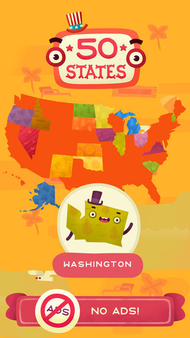 50 States (Ad Free) - Top Education Stack Games Game Screenshot