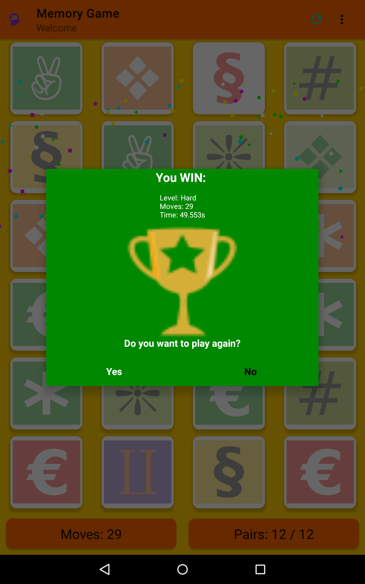 Screenshot of Memory Game - Pro