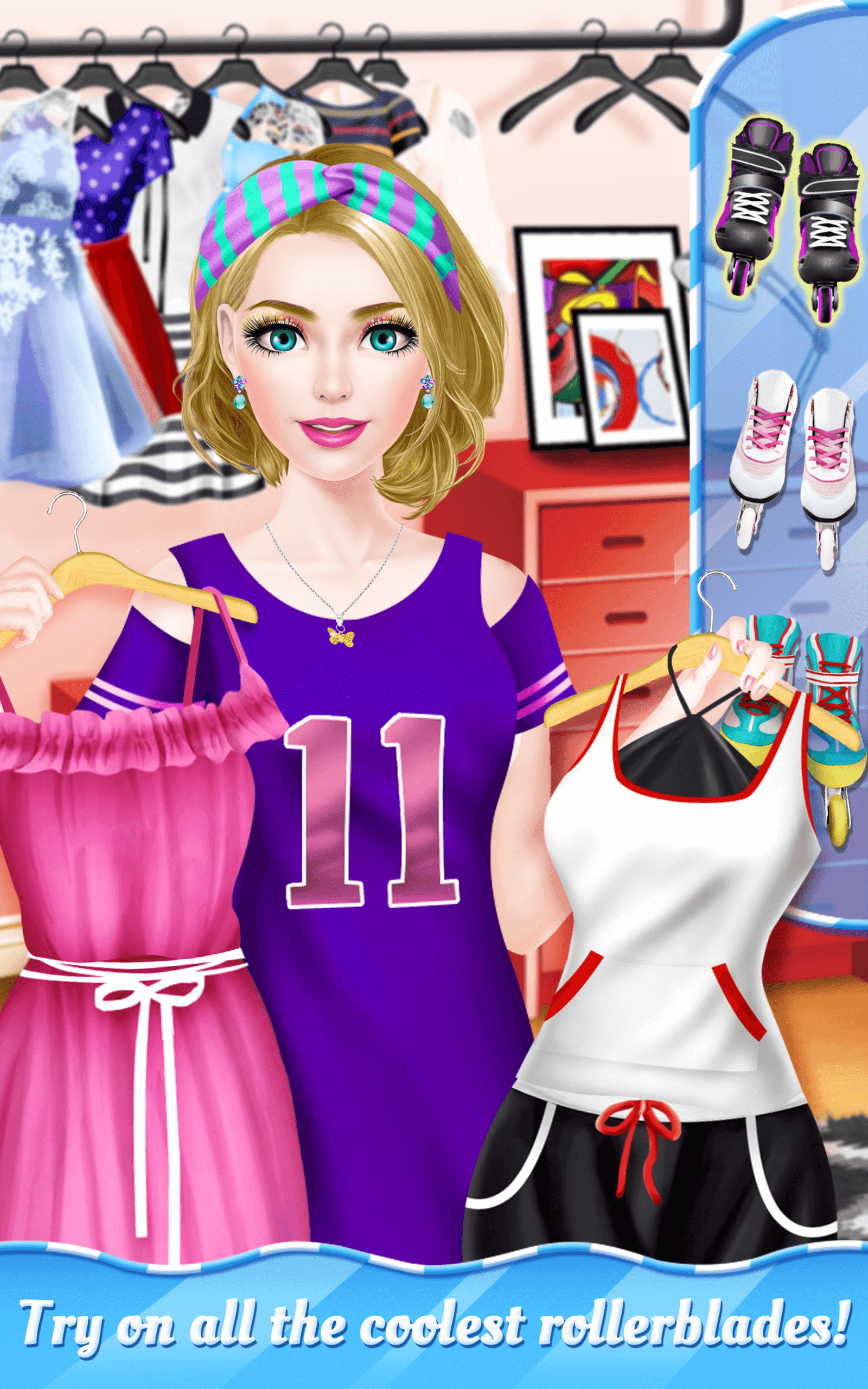 Summer Roller Girl - BFF Salon Game Screenshot