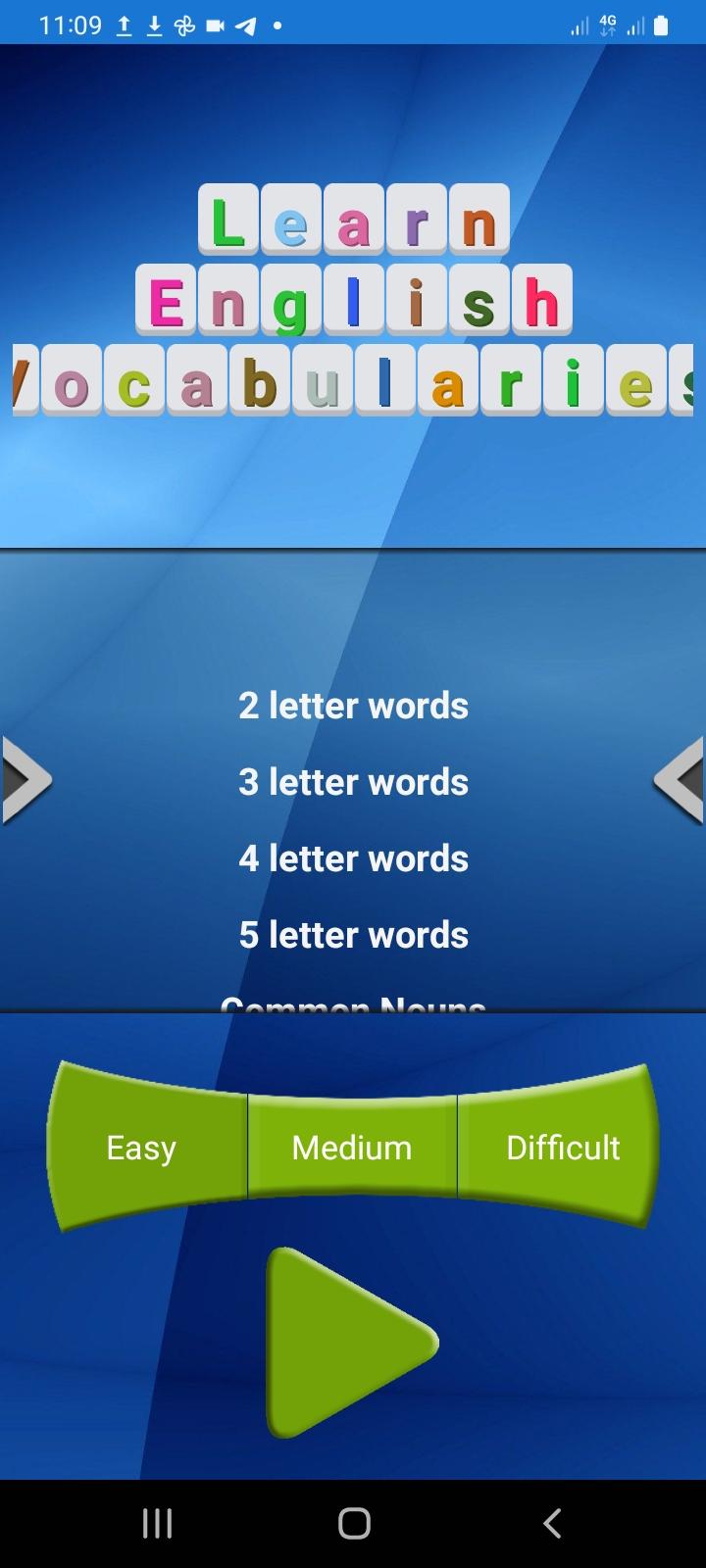 Learn English Vocabularies Game Screenshot