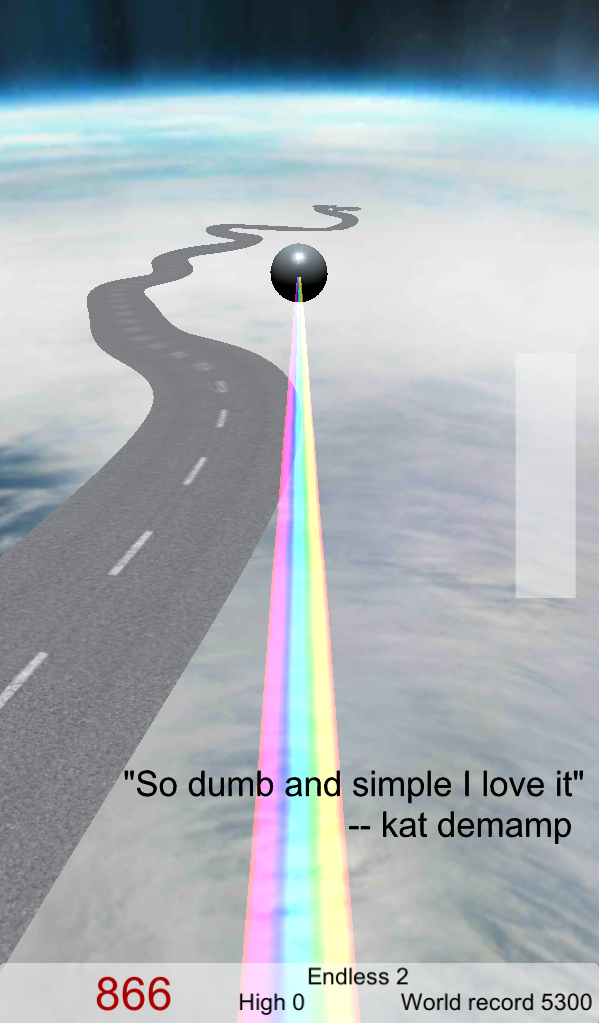 Impossible Rainbow Road! Game Screenshot