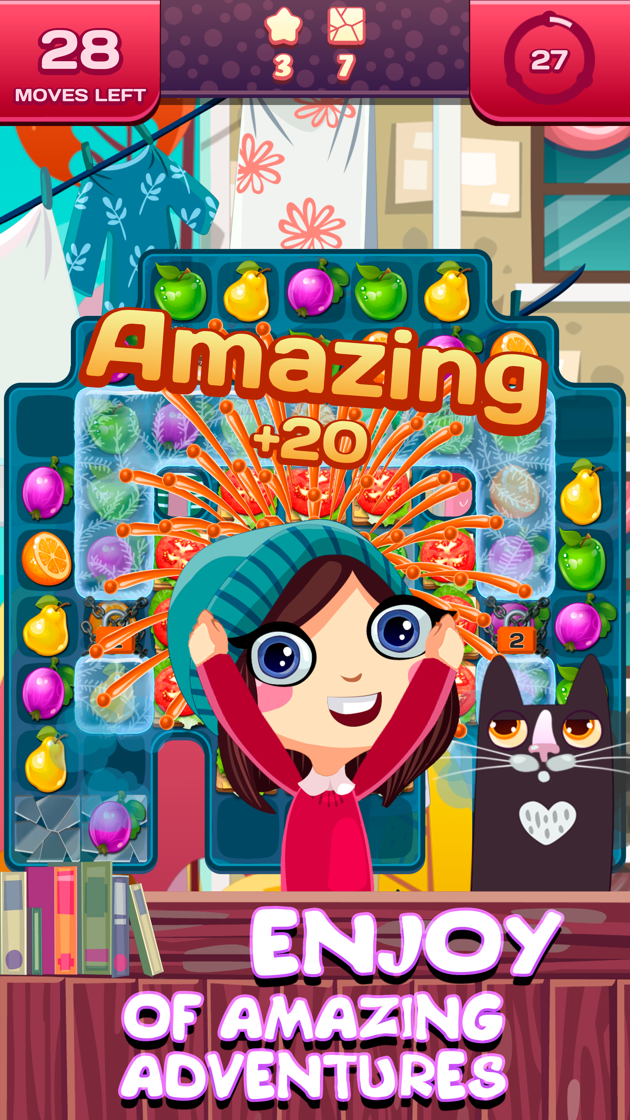 Match 3 Saga - Fruits Crush Adventure Game Screenshot