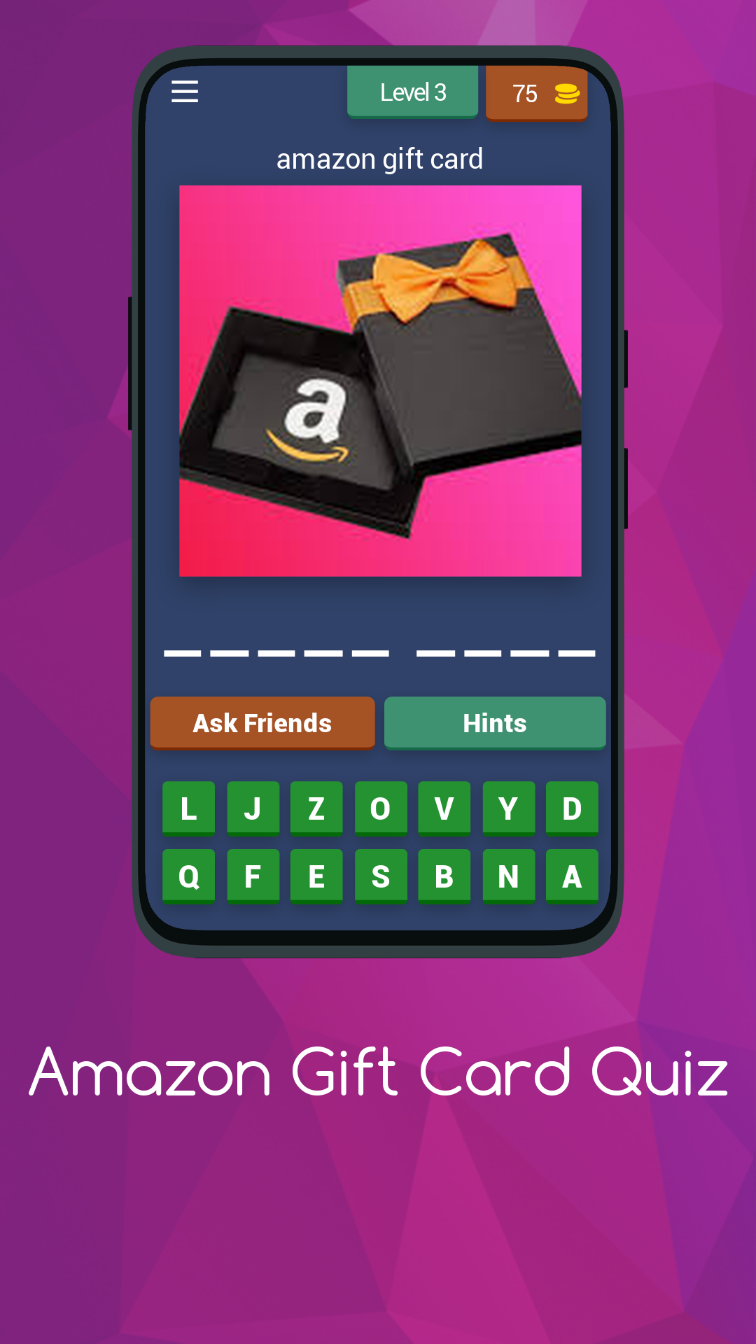 Screenshot of Amazon Gift Card Quiz Trivia