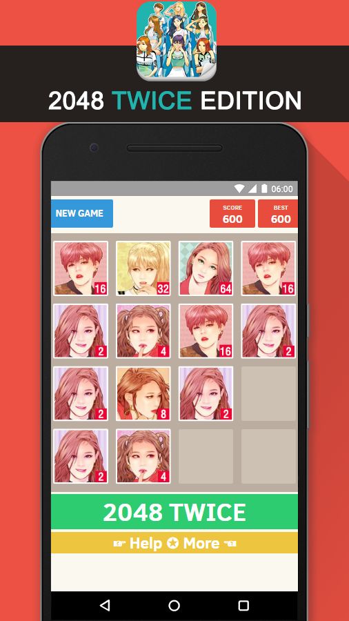 2048 TWICE Kpop Puzzle Game 게임 스크린 샷