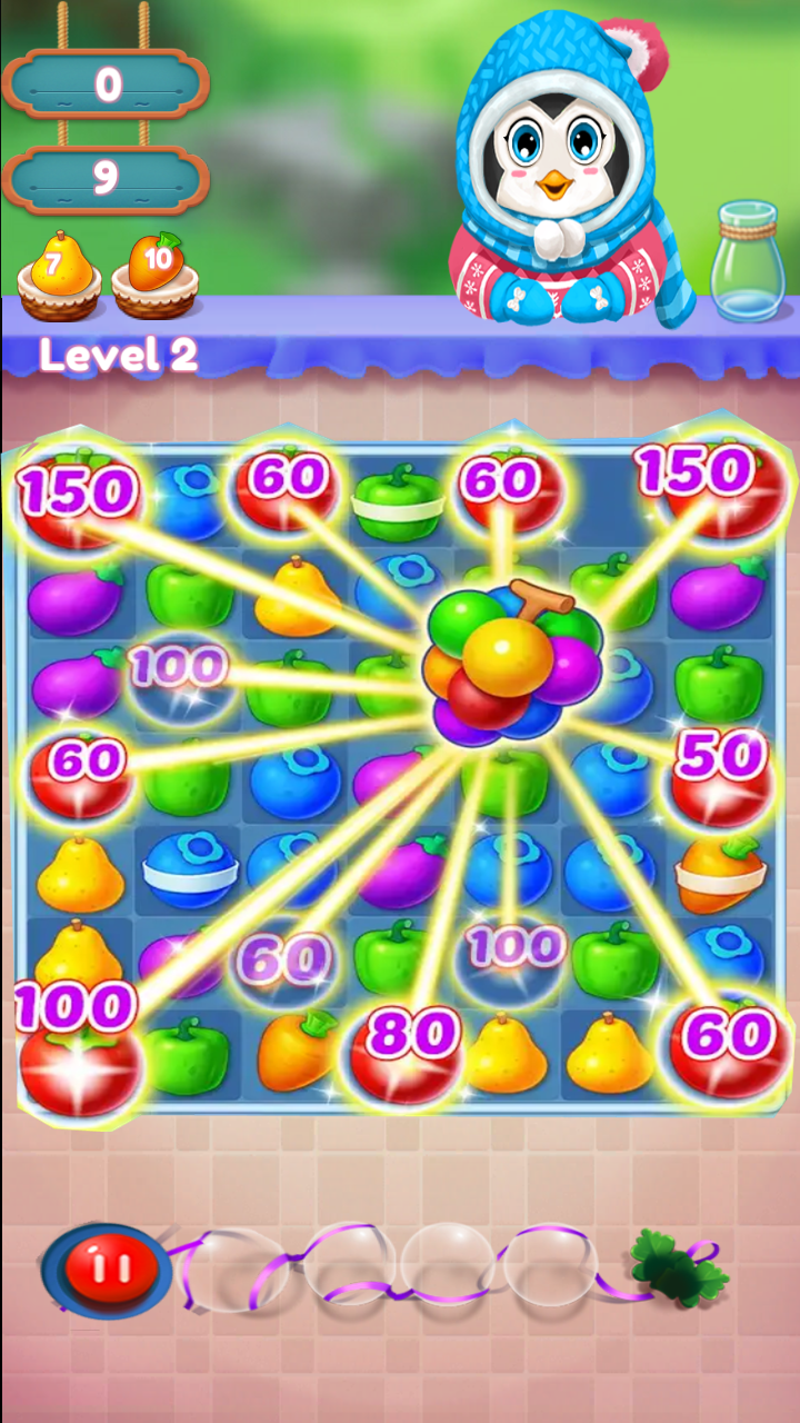 Winter Fruit Mania Game Screenshot