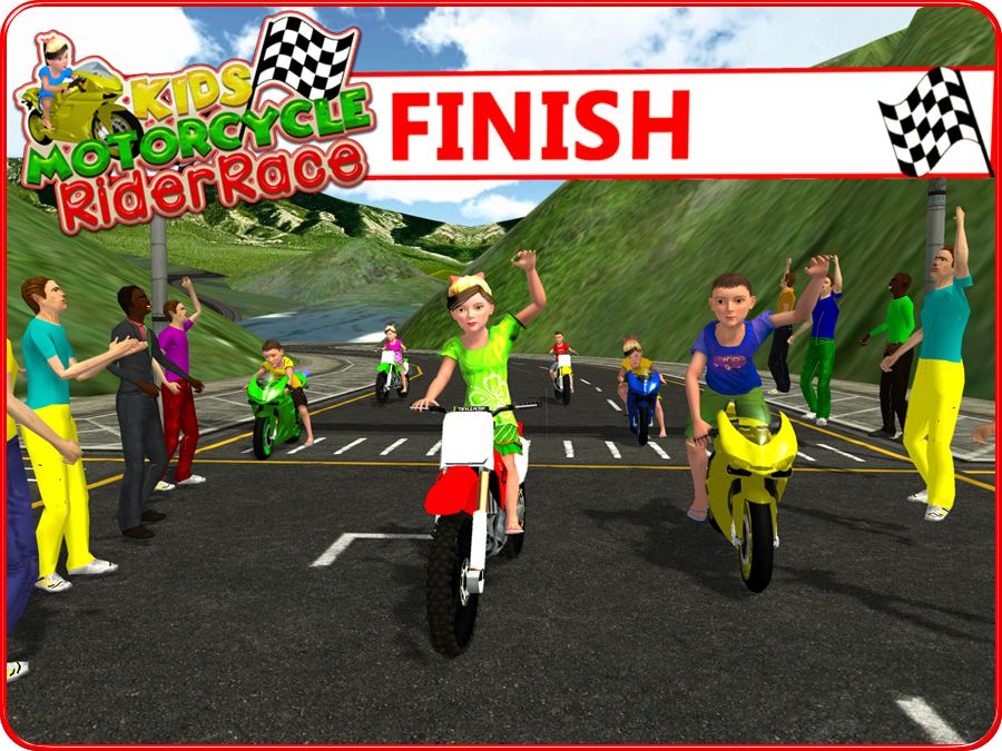 Kids MotorBike Rider Race 3D 게임 스크린 샷