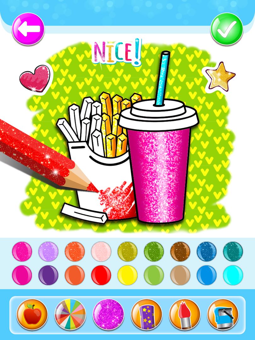 Screenshot of Food Coloring Game - Learn Col