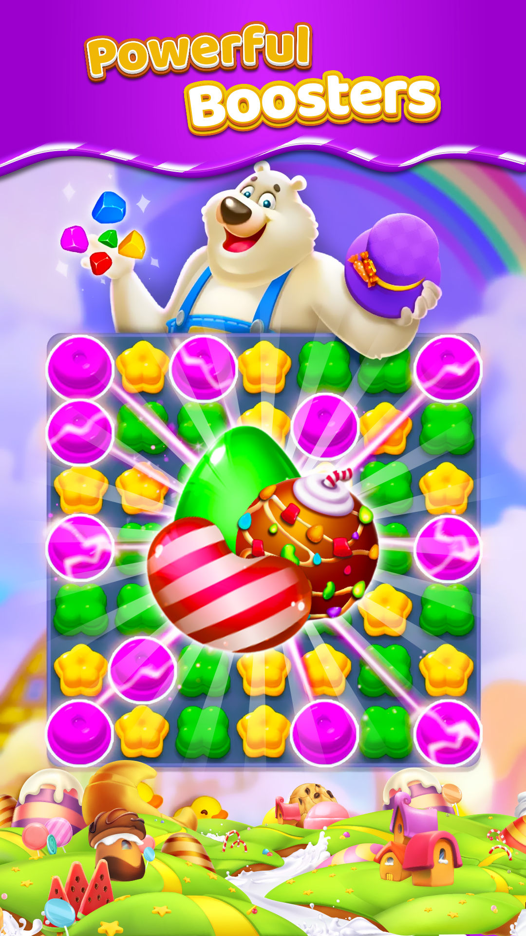 Candy Match 3: Sweet World Game Screenshot