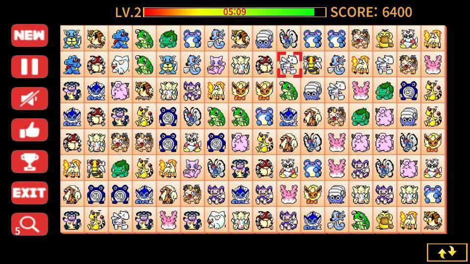 Classic Pikachu Game Screenshot