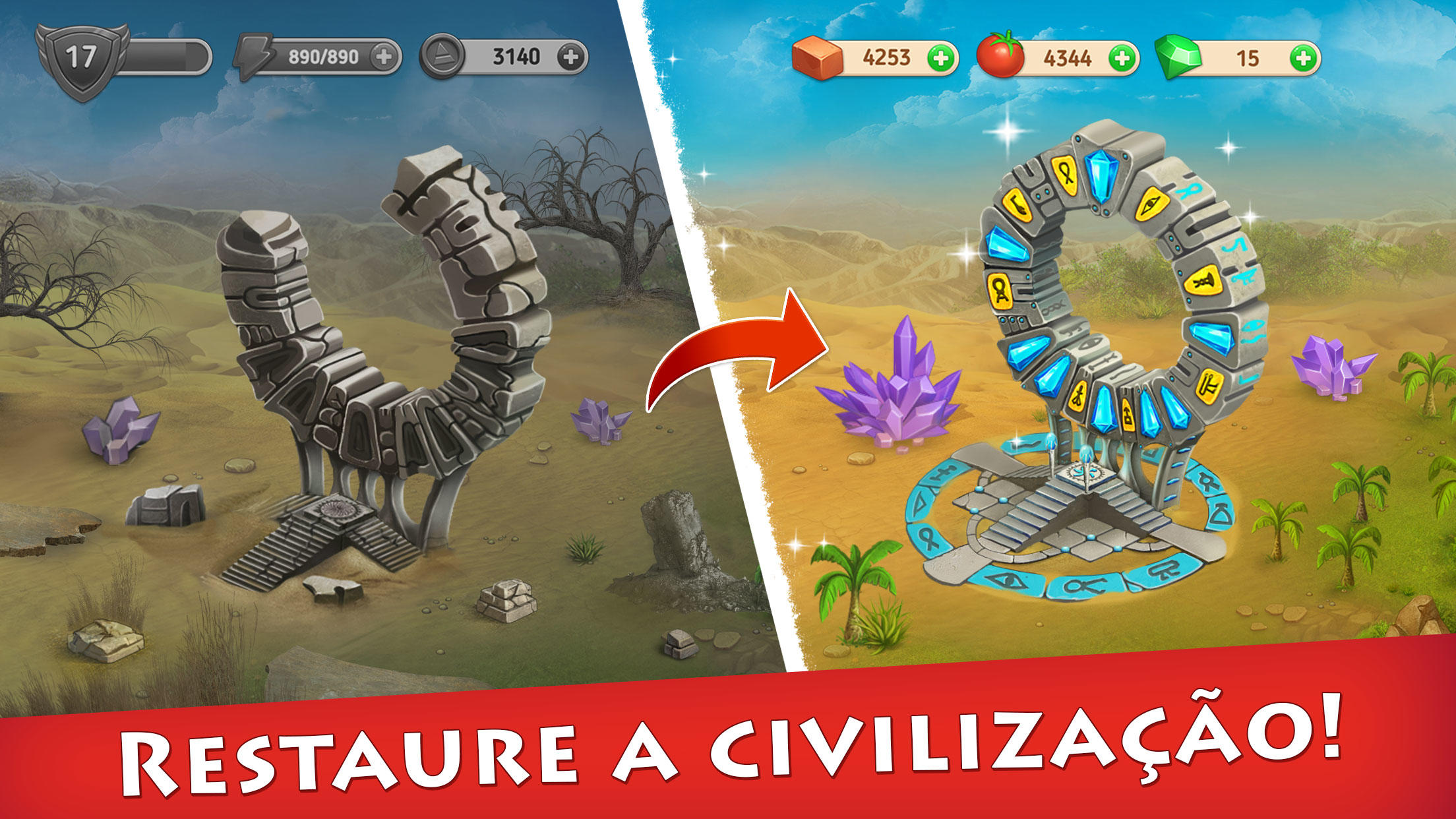 Captura de Tela do Jogo Cradle of Empires Match 3 Jogo
