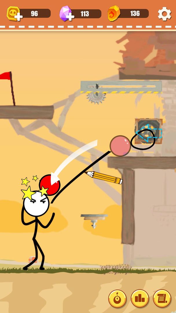 Screenshot of Tricky Ball : Draw line tricky game