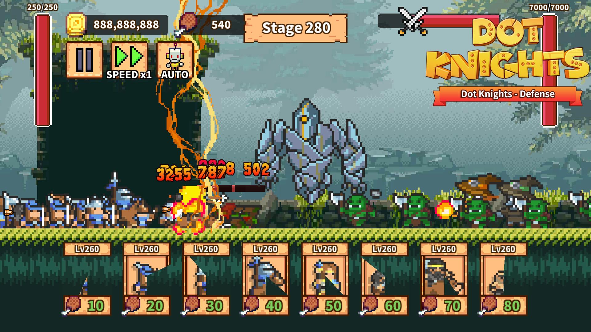 Dot Knights: Pixel Defense War Game Screenshot
