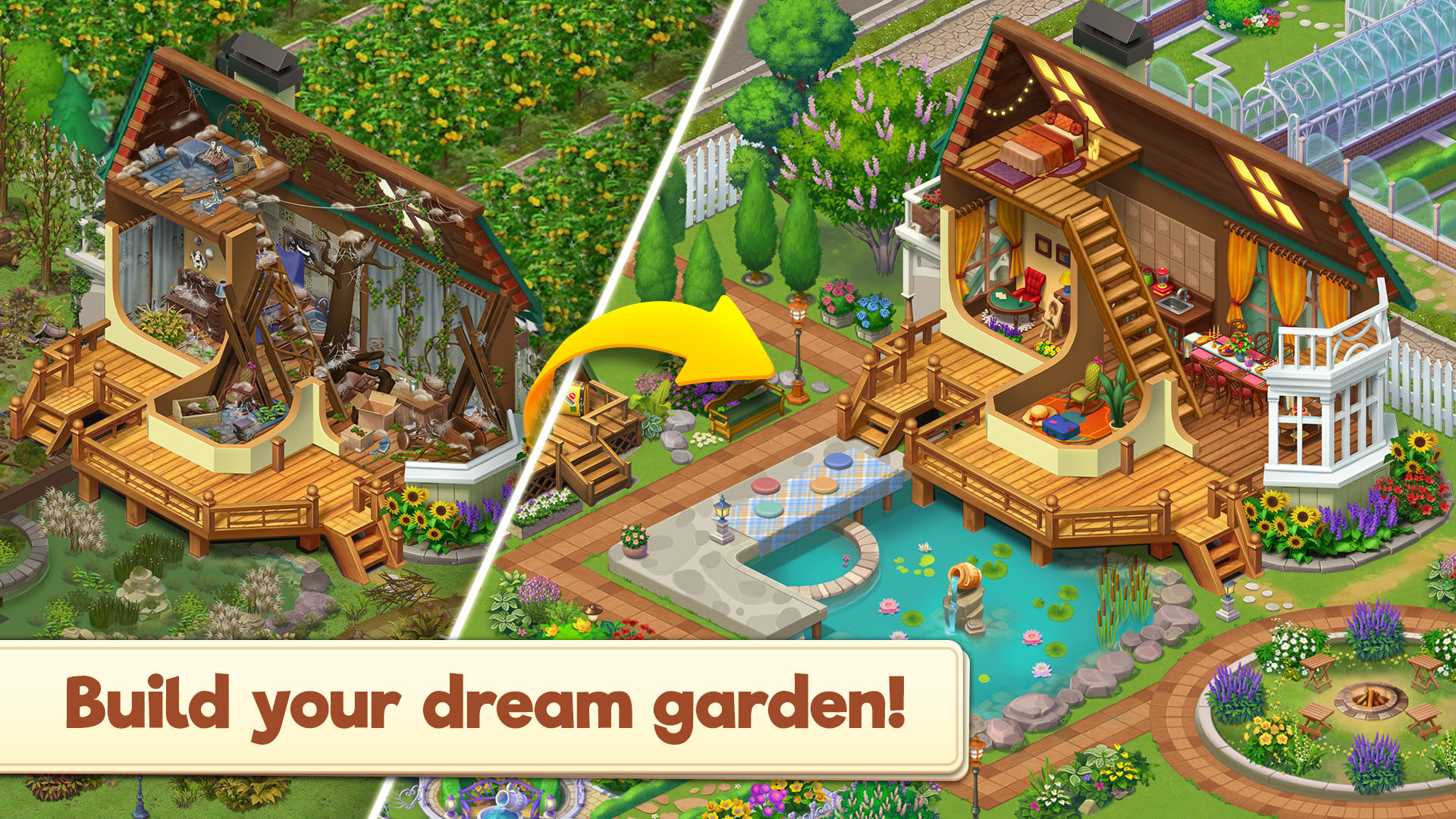 Merge Manor : Sunny House Game Screenshot
