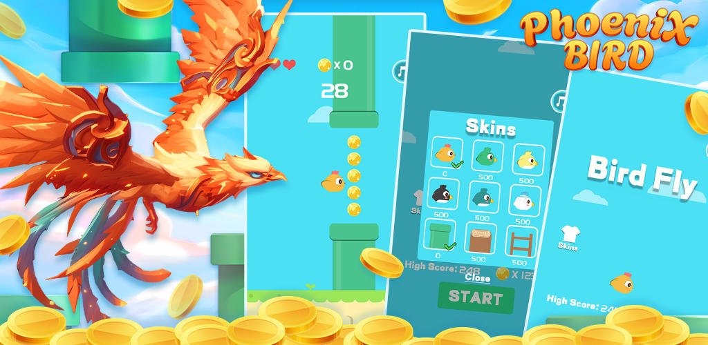 Banner of Phoenix Bird-Flying 