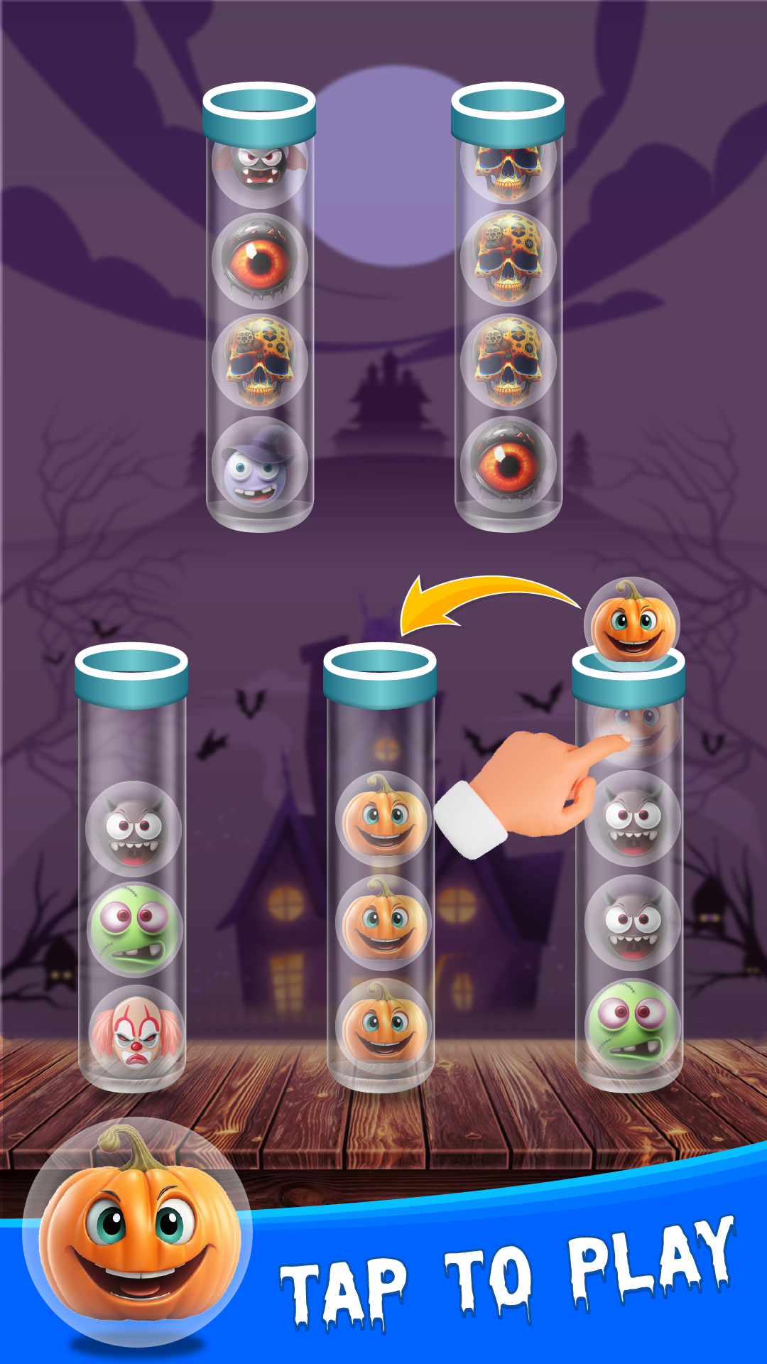 Halloween Sort Puzzle Pumpkin Game Screenshot