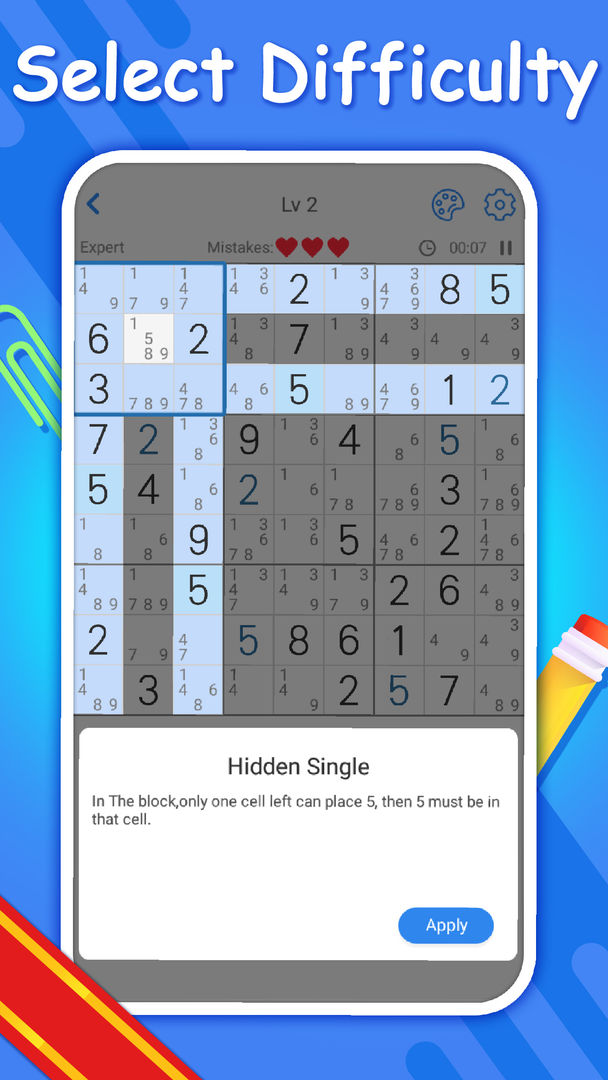 스도쿠 게임(Sudoku): 머리쓰는 게임, 두뇌 게임 게임 스크린 샷