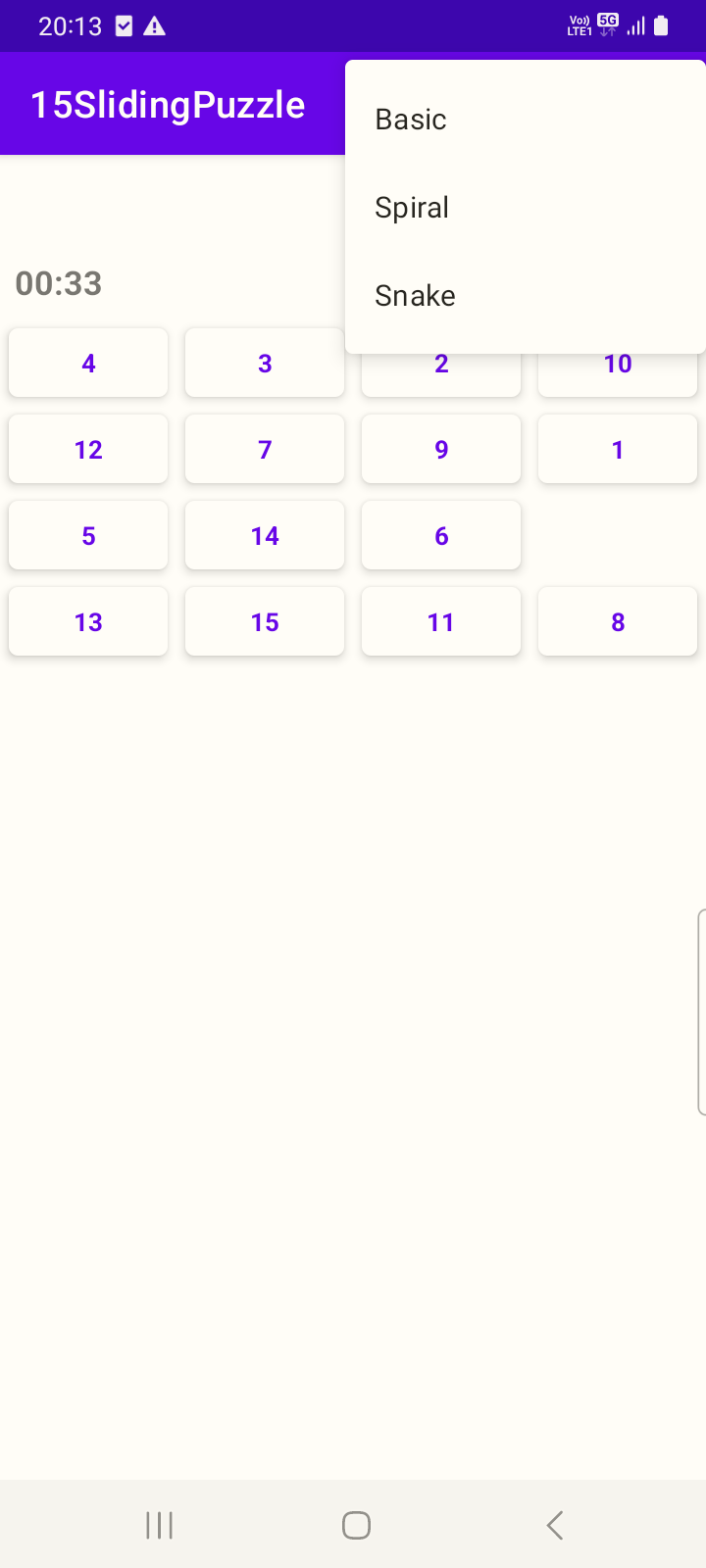 Screenshot of 15SlidingPuzzle
