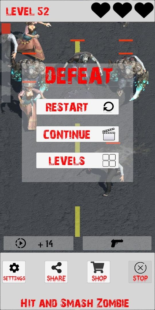 Hit and Smash Zombie screenshot game